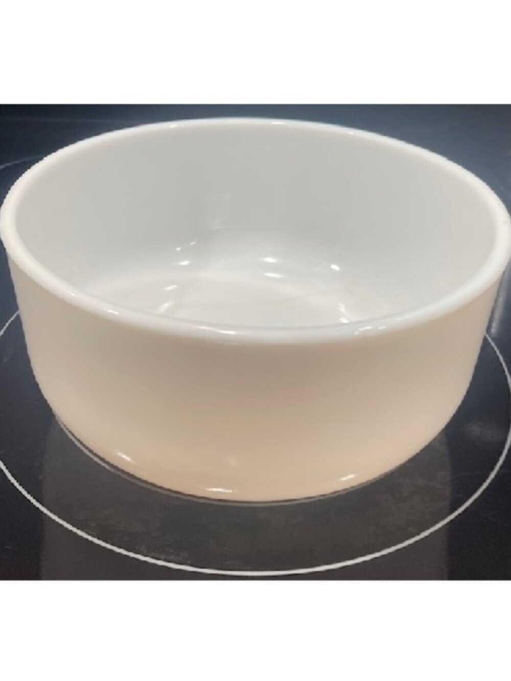 Vintage Glasbake Milk Glass Large White Mixing Bowl 1960s 9” Diameter 4” Deep